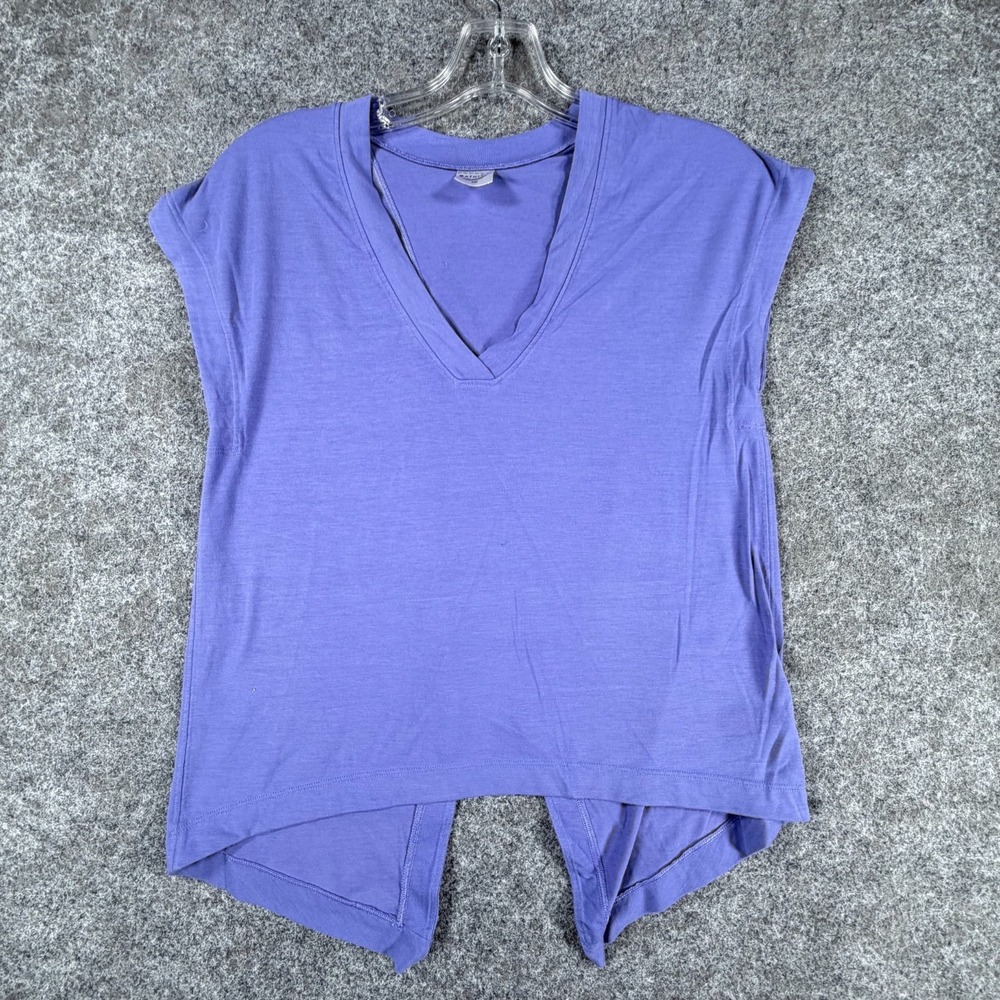 Athleta Explore Tee Women 2XS Purple Stretch UPF 50 Sweat Away Gym Yoga Training